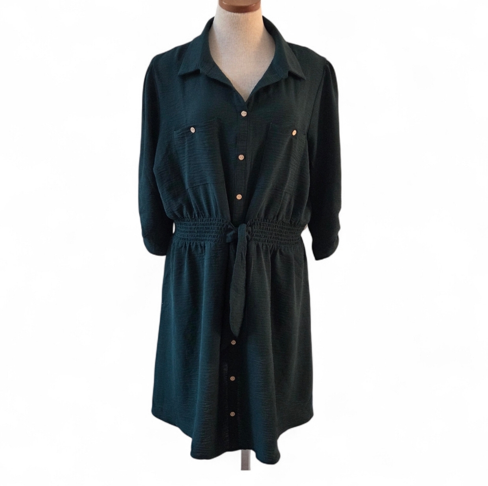 Naif Green Belted Dress Size 2X - Picture 3 of 9